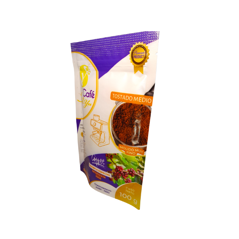 Café Especial orgánico. Tueste Medio. Molido Muy fino.