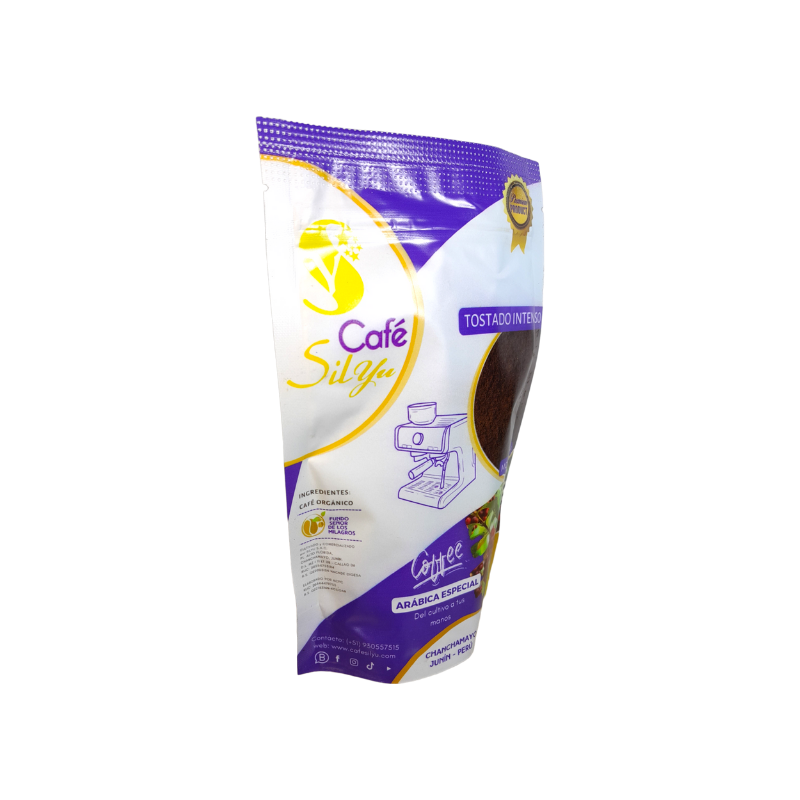 Café Especial orgánico. Tueste Intenso. Molido Muy fino.